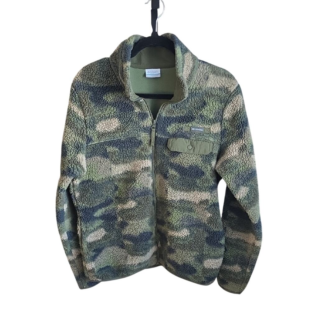 Columbia Mountainside Camo Fleece Full Zip Jacket Mens Size Large